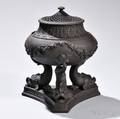 Modern Wedgwood Black Basalt Pastille Burner and Cover