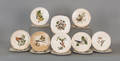 Fifteen English porcelain plates decorated with Audubon birds of America