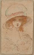 Joshua Reynolds British 17231792 Head of a Young Woman in a Bonnet