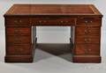 Edwardian Mahogany and Leathertop Partners Desk