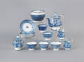 Blue spatter miniature tea service