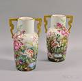 Pair of Continental Handpainted Porcelain Vases