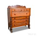 Late Classical Carved Cherry Chest of Drawers