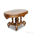 Renaissance Revival Marquetry Burl Center Table
