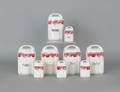 French nine piece porcelain canister set