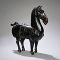 Black Lacquered Wood Horse
