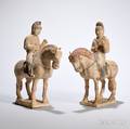 Two Pottery Horse and Riders