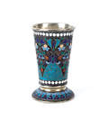 Russian silver enamel vodka cup