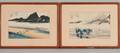 Two Woodblock Prints from the Fiftythree Stations of the Tokaido
