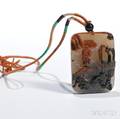 Agate Carved Plaque Pendant