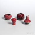 Four Small and Miniature Flambeglazed Items
