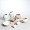 Group of Mostly Whiteglazed Ceramic Vessels