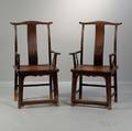 Pair of High Yokebacked Armchairs