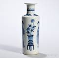 Small Blue and White Rouleau Vase