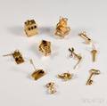Eleven 14kt Gold Figural Charms