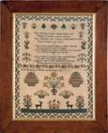 English silk on linen sampler ca 1830
