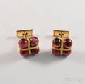 10kt Gold and Star Ruby Cuff Links