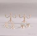 Three Pairs of Sterling Silver Weighted Candlesticks