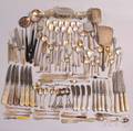 Large Group of Silver Flatware and Vanity Items