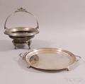 Richard Dimes Sterling Silver Footed Tray and Derby Silverplated Basket