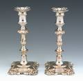 Pair of silver plated candlesticks
