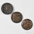 Kauko Rasanen Finnish 19262015 Threepiece Bronze Medal of Leonardo Da Vinci