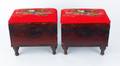 Pair of Empire mahogany foot stools