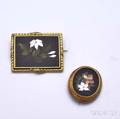 Two Victorian Pietra Dura Brooches