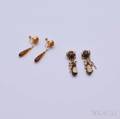 Two Pairs of 14kt Gold Earpendants