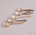 Five Sterling Silver Souvenir Spoons