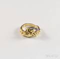 Art Nouveau 18kt Gold and Diamond Ring