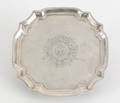 English silver waiter with scalloped edge 17291730