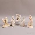 Five Blancdechine and Bisque Porcelain Figures