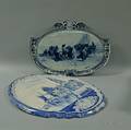 Two Delft Ceramic Plaques of a Figural and Harbor Scenes