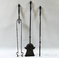 Set of Three Wrought Iron Fireplace Tools
