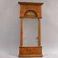 French Empire Ormolumounted Walnut Veneer Mirror