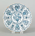 Blue and white Delft plate dated 1734