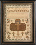Silk on linen sampler wrought by Elizabeth Barrett 1819