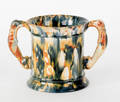 Staffordshire tortoise shell glaze loving cup 19th c