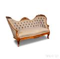 Rococo Revival Carved Walnut Upholstered Settee