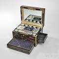 Victorian Brassinlaid and Coromandel Toiletry Box