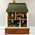 Victorian Carved and Painted Dollhouse and Dollhouse Accessories