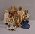 Seven Lithographed and Babyland Rag Dolls