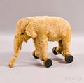 Steiff Blonde Mohair Elephant Pulltoy