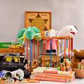 Group of Childrens Toys Wooden Blocks and Stuffed Animals