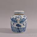 Blue and White Covered Jar