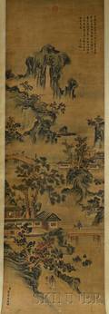 Hanging Scroll Depicting a Landscape