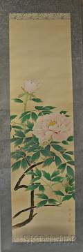 Hanging Scroll Depicting Peonies