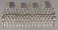 Assembled English silver flatware service 19th c