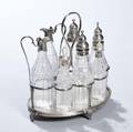 George III Sterling Silver and Glass Cruet Set